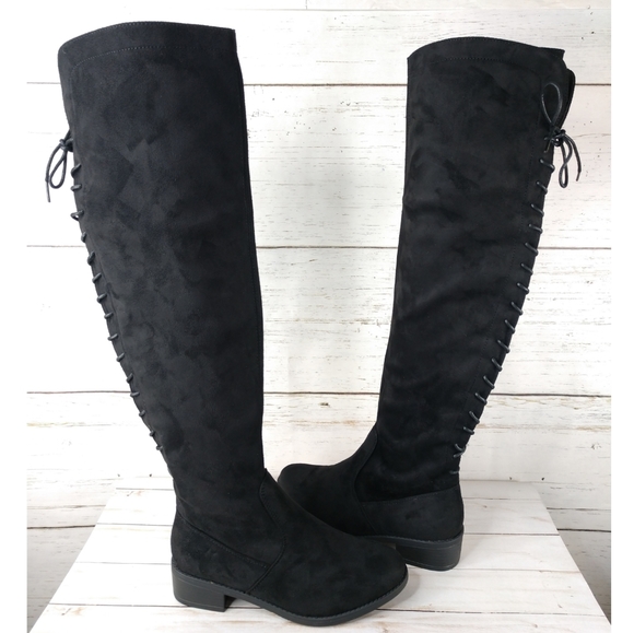 Top Moda Over The Knee Faux Suede Boots - Picture 6 of 11